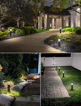 3W Aluminum Wired Landscape Pathway Bollard Lights with CRI 90+ ETL Listed Cord 4 Pack LYAWB-03-04C SUNVIE