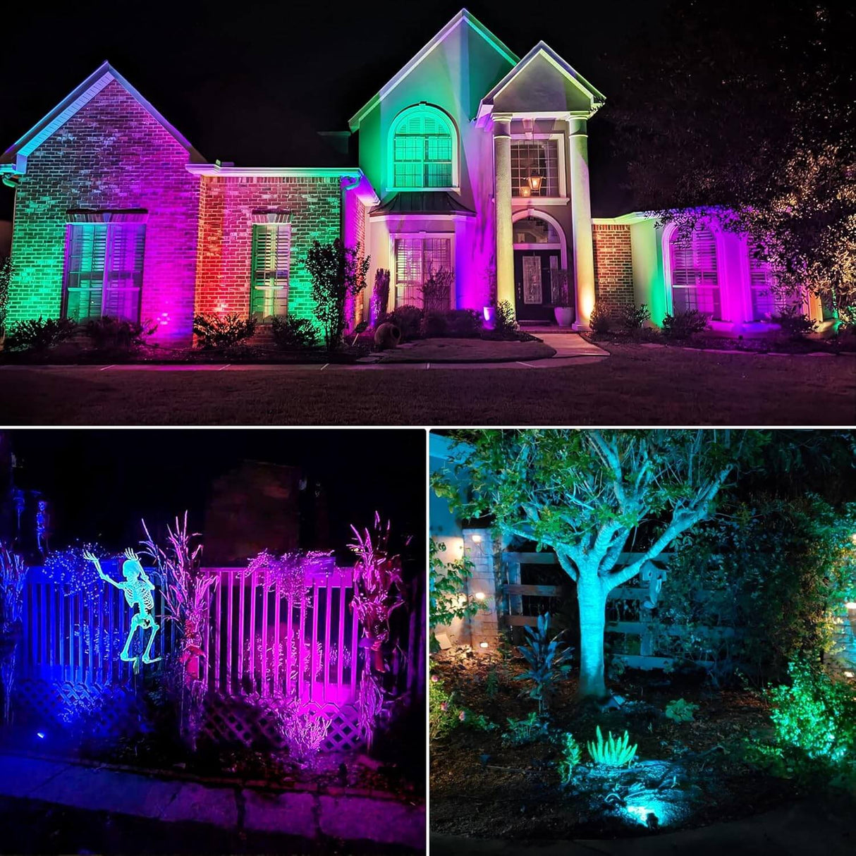 Low Voltage RGBW Color Changing Landscape Lights with 300W Low Voltage Landscape Transformer Kit SUNVIE 12 Pack KT-R12S SUNVIE