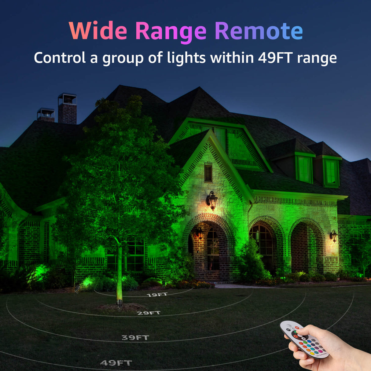 120V 12W RGB LED Color Changing Outdoor Landscape Spotlights 6 Pack with Remote Control CHRS-12-06