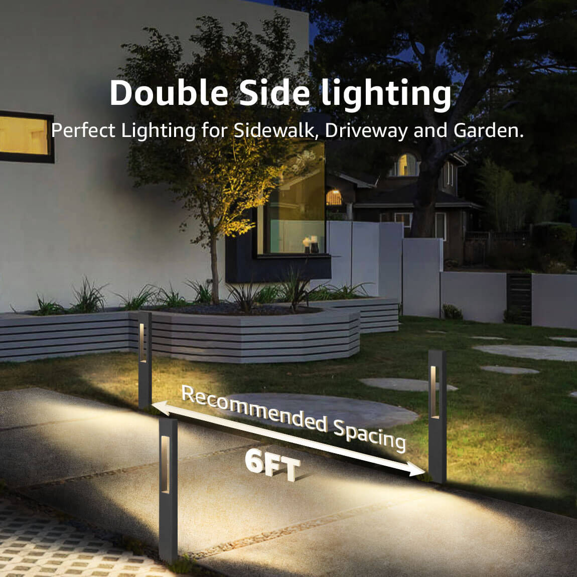 3W Low Voltage Aluminum LED Hollow Cuboid Landscape Pathway Light with ETL Listed Cord 12 Pack LFAWB-03-12C SUNVIE