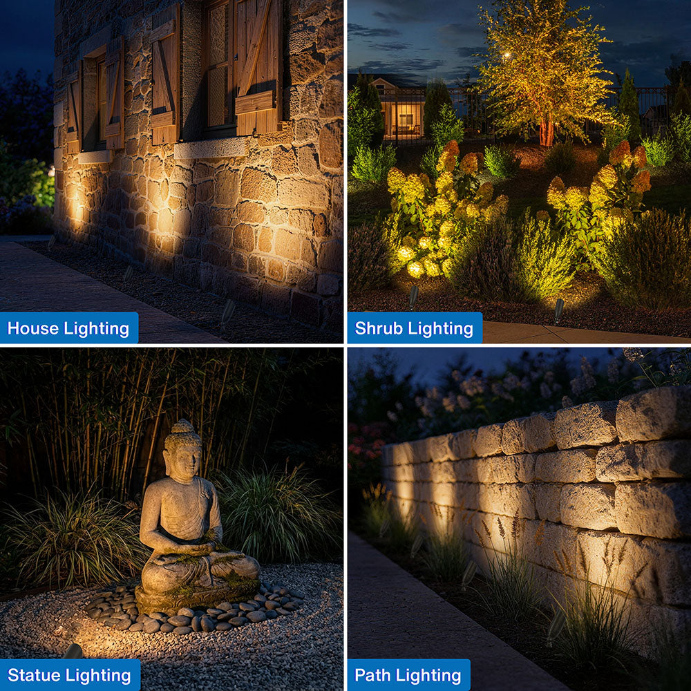 8" Antique Brass Low Voltage Outdoor Landscape Spotlights 12 Pack (No Bulb) CLB8-GH-12C