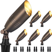 8" Antique Brass Low Voltage Outdoor Landscape Spotlights 6 Pack (No Bulb) CLB8-GH-06C