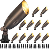 8" Antique Brass Low Voltage Outdoor Landscape Spotlights 12 Pack (No Bulb) CLB8-GH-12C