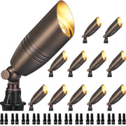 8" Antique Brass Low Voltage Outdoor Landscape Spotlights 12 Pack (No Bulb) CLB8-GH-12C