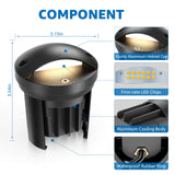 Low Voltage 5W LED Anti-Glare Ground Landscape Well Lights 6 Pack MDWY-05-06C