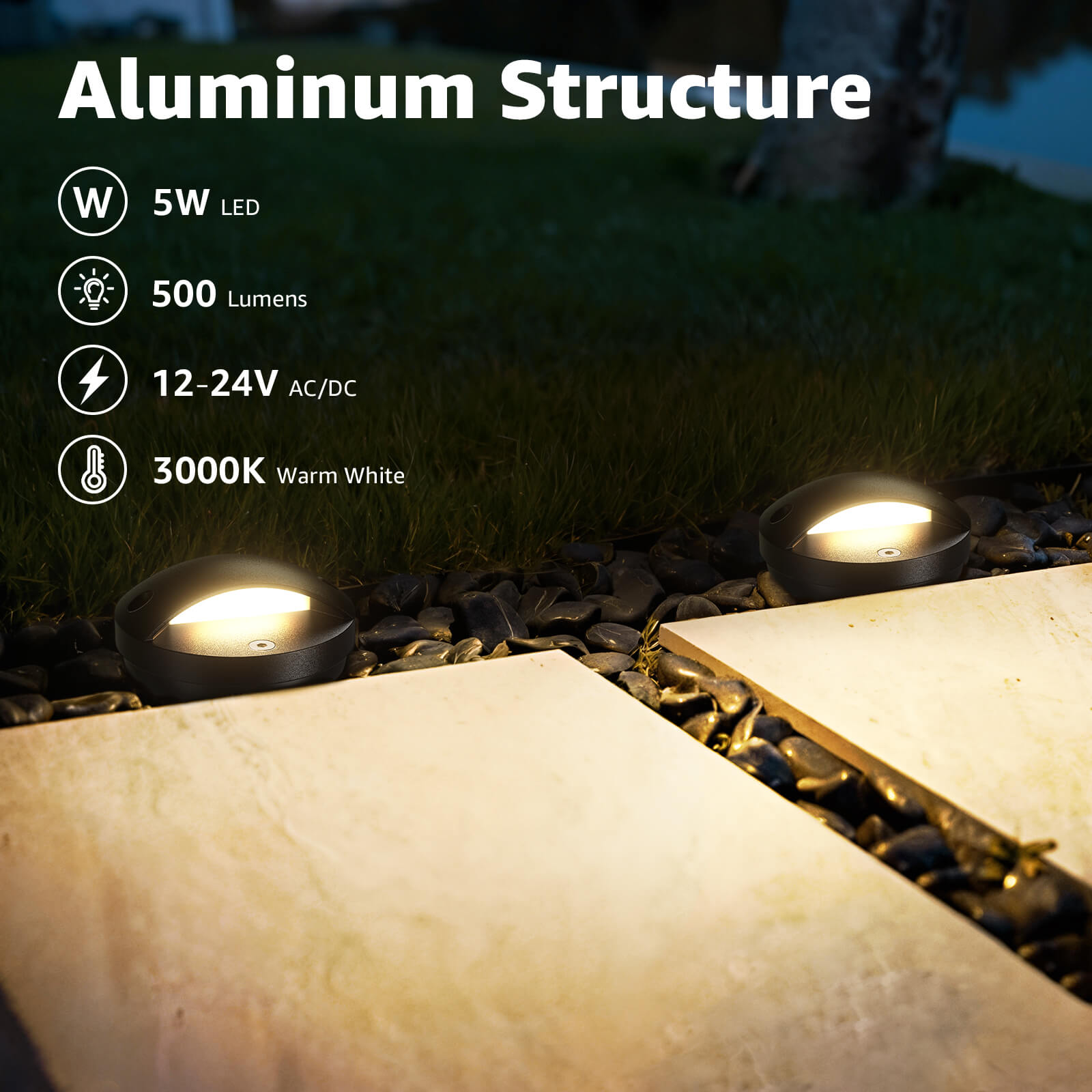 Low Voltage 5W LED Anti-Glare Ground Landscape Well Lights 6 Pack