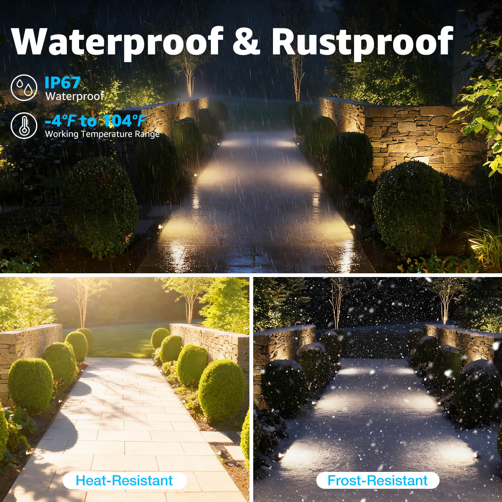 Lightwell ライトウェル Low Voltage 5W LED Anti-Glare Ground Landscape Well Lights 6 Pack