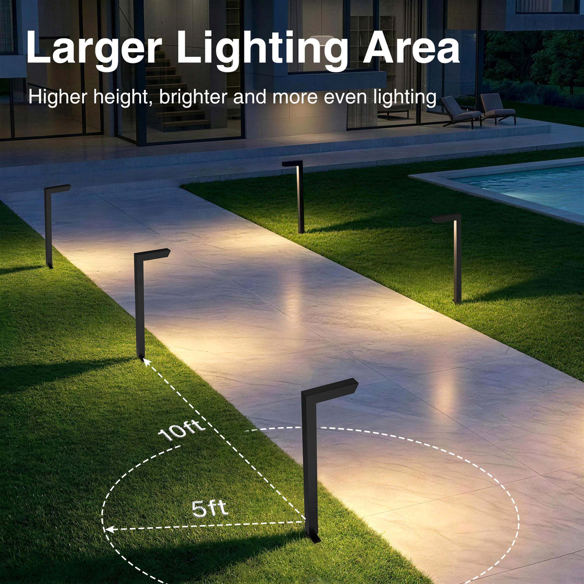 Low Voltage 5W LED L-shaped Landscape Pathway Lights 12 Pack LLWB-05-12C
