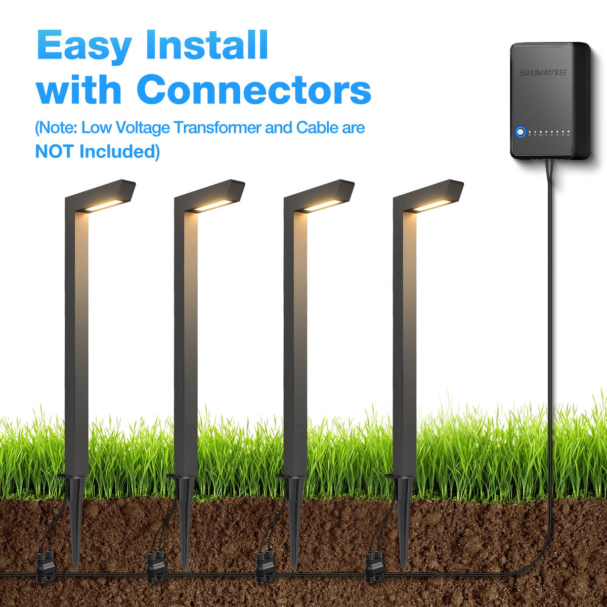Low Voltage 5W LED L-shaped Landscape Pathway Lights 12 Pack LLWB-05-12C
