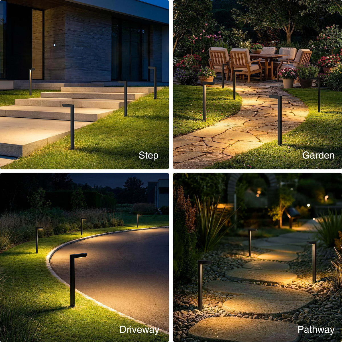 Low Voltage 5W LED L-shaped Landscape Pathway Lights 12 Pack LLWB-05-12C