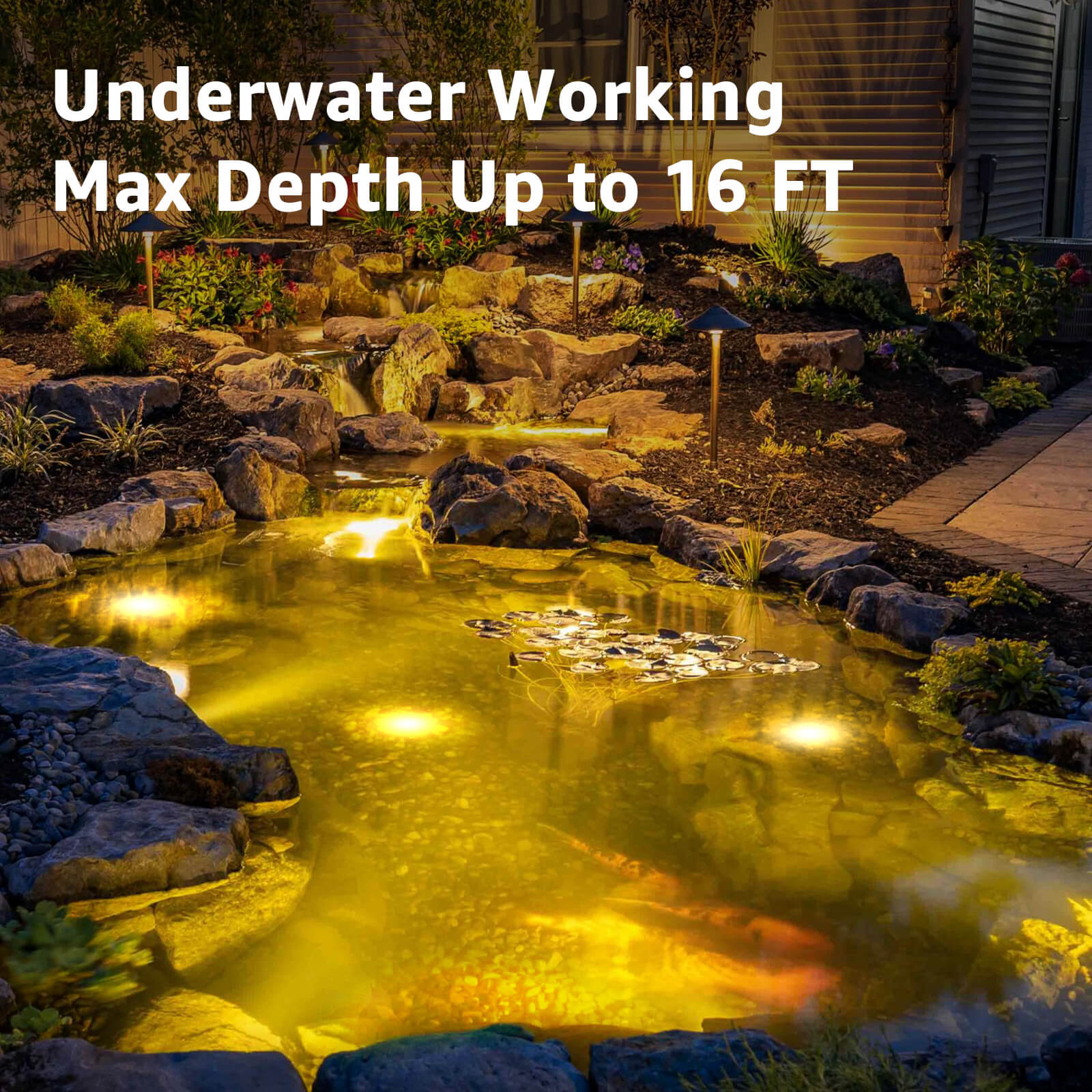 Low Voltage 3W LED Waterproof Underwater Fountain Pond Lights 4 Pack ULWS-03W-04