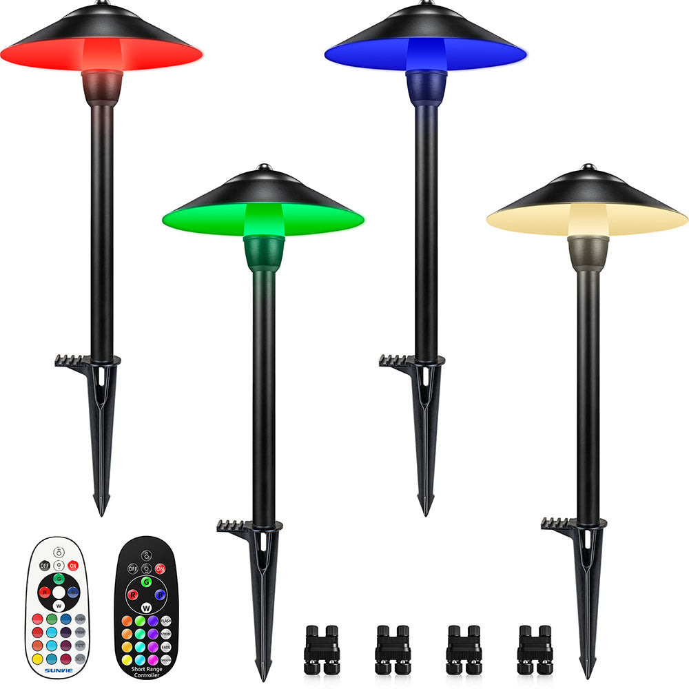Low Voltage Remote Control Color Changing Landscape Pathway Lights 4 Pack LSARB-03-04C