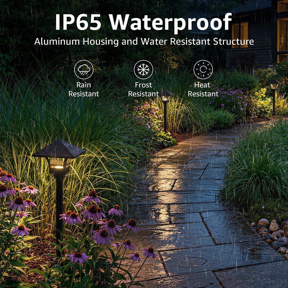 Low Voltage 5W Square Umbrella Warm White Pathway Lights 12 Pack LSFWB-05-12C