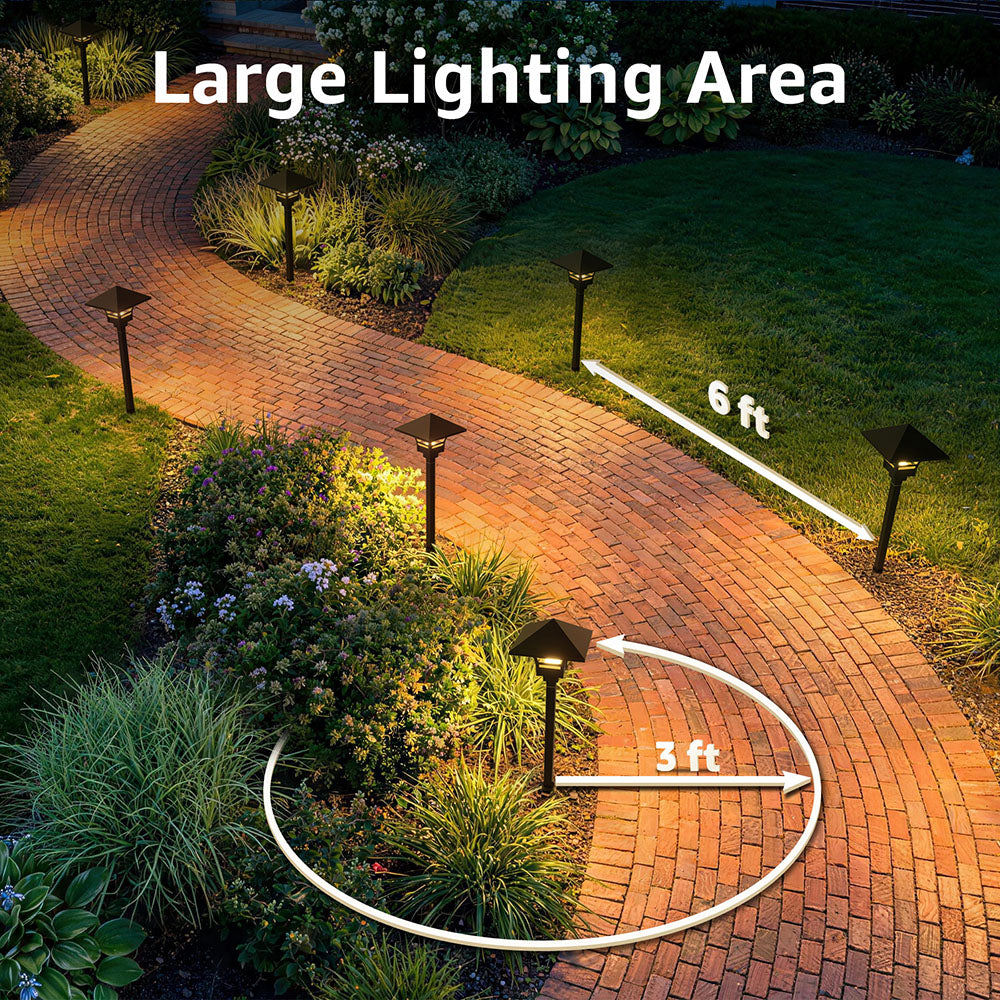 Low Voltage 5W Square Umbrella Warm White Pathway Lights 12 Pack LSFWB-05-12C