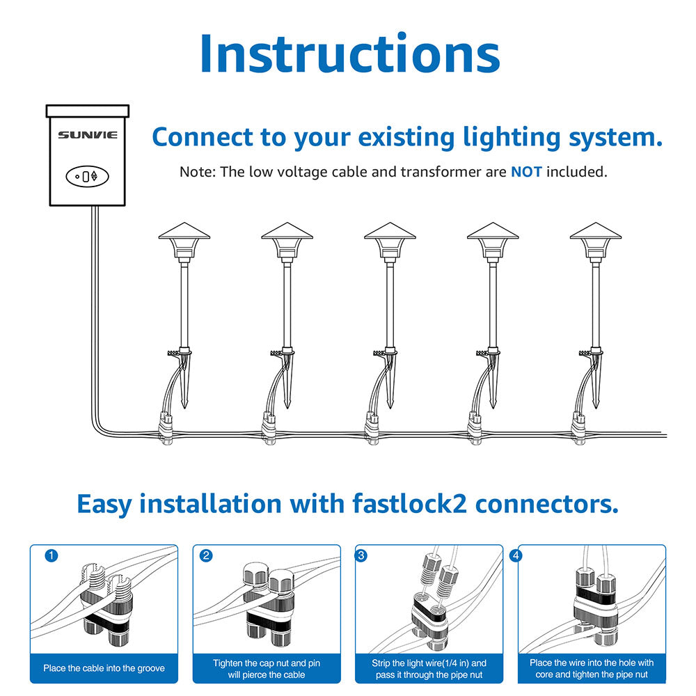 Low Voltage 5W Square Umbrella Warm White Pathway Lights 12 Pack LSFWB-05-12C