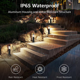 3W Aluminum Wired Landscape Pathway Bollard Lights with CRI 90+ ETL Listed Cord 4 Pack LYAWB-03-04C SUNVIE