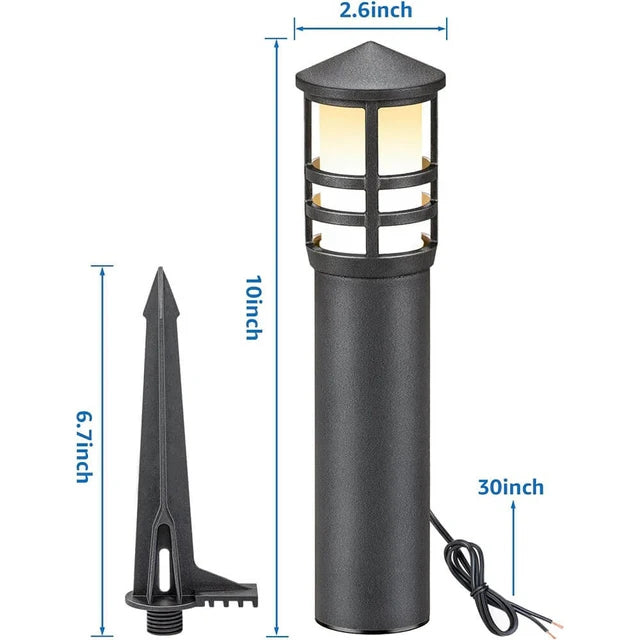 Low Voltage LED Cylinder Pathway Lighting Kit with Transformer & Wire & Connectors 8 Pack KTW-W8YA