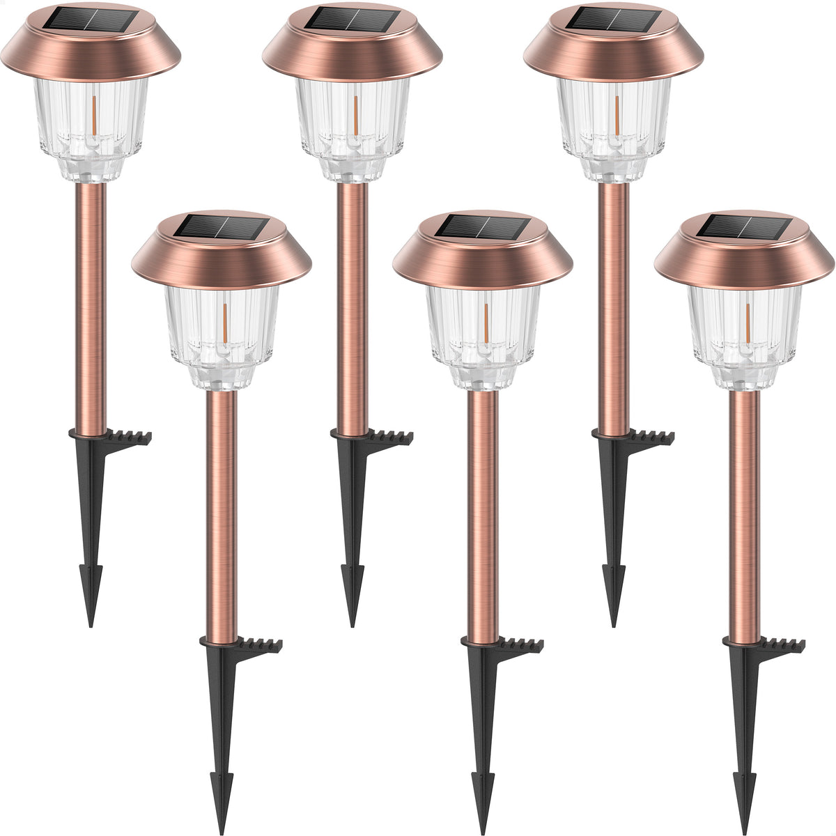 40 Lumens 3000K LED Weather Resistant Outdoor Solar Pathway Lights 6 Pack SPL-YAWC-06