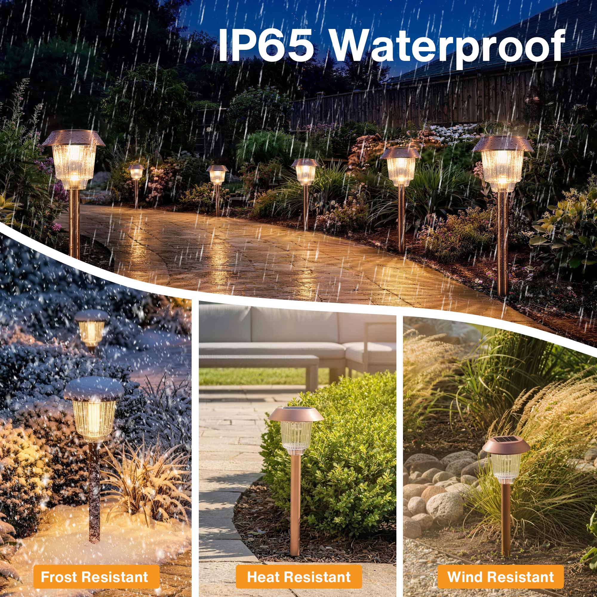 40 Lumens 3000K LED Weather Resistant Outdoor Solar Pathway Lights 4 Pack SPL-YAWC-04