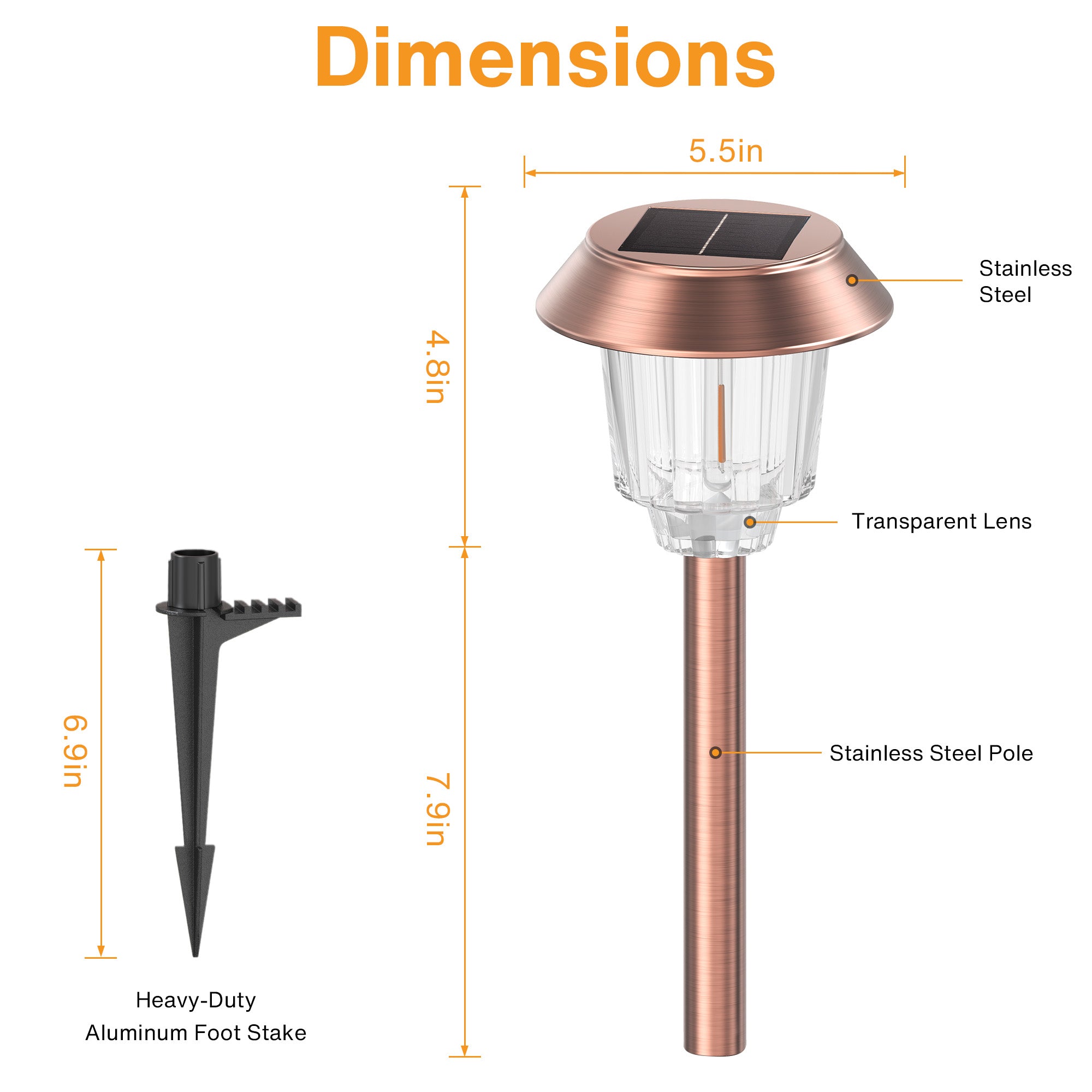 40 Lumens 3000K LED Weather Resistant Outdoor Solar Pathway Lights 4 Pack SPL-YAWC-04