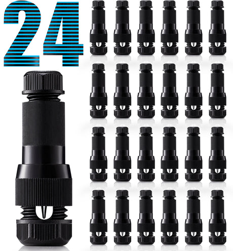 SUNVIE Low Voltage Wire Connector for Landscape Lighting Outdoor 12-14 Gauge Cable Connectors Work with Malibu Paradise Moonrays and Other Outdoor Lighting (24 Pack) Lee Lighting