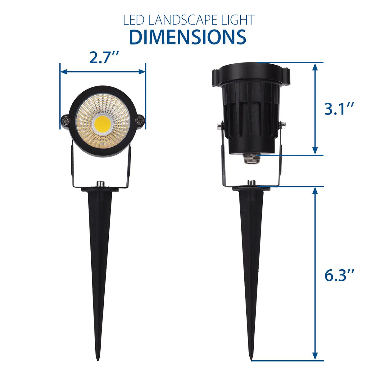 SUNVIE 12W LED Landscape Lights Low Voltage Garden Pathway Lights Super Warm White 12V Waterproof Outdoor Spotlights for Driveway Walkway Yard Patio Porch Trees with Spike Stand (10 Pack) Lee Lighting