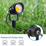 SUNVIE 12W Spot Lights Outdoor LED Landscape Lighting 120V AC Spotlights for Yard Waterproof Landscape Lights with Spiked Stake for Tree Garden Pathway Warm White Flag Lights with US 3-Plug In(4 Pack) Lee Lighting