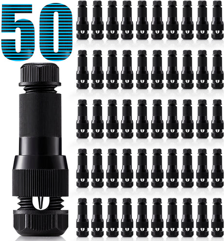 SUNVIE Low Voltage Landscape Lighting Cable Connectors 12-14 Gauge Wire Connectors for Landscape Lights Outdoor Spotlight Path Lights Work with Malibu Paradise and Other Low Voltage Lighting (50 Pack) Lee Lighting