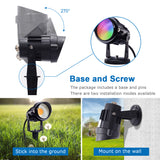 SUNVIE Outdoor Halloween Decorations Spotlights 6W RGB Color Changing LED Landscape Lights 120V Remote Control Landscape Lighting for Party Garden Yard Decoration Spot Lights with US 3-Plug (2 Pack) Lee Lighting