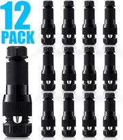 SUNVIE Low Voltage Fastlock Landscape Lights Wire Connector 12-14 Gauge Cable Connectors for Landscape Lighting Path Lights Working with Malibu Paradise Moonrays and Other Outdoor Lighting (12 Pack) Lee Lighting